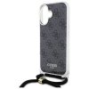 Guess GUHCP16SHC4SEK iPhone 16 6.1      czarny/black hardcase Crossbody Cord 4G Print