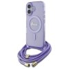 Guess GUHMP16SHCTSGNSU iPhone 16 6.1    fioletowy/purple hardcase Crossbody Cord Script MagSafe