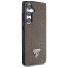 Etui Guess Grained Hot Stamp Peony       Pattern Triangle Logo MagSafe do Samsung Galaxy S25 brązowy
