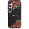 Etui Guess Leather 4G Flowers Print      Metal Classic Logo MagSafe Samsung Galaxy S25 czarny