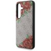 Etui Guess Leather 4G Flowers Print      Metal Classic Logo MagSafe Samsung Galaxy S25 różowy