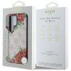 Etui Guess Leather 4G Flowers Print      Metal Classic Logo MagSafe Samsung Galaxy S25 Ultra różowy