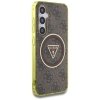 Etui Guess 4G Glitter Triangle Buttons   MagSafe do Samsung Galaxy S25 brązowy