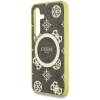 Etui Guess 4G Background Gold            Electroplated Peony Pattern MagSafe do Samsung Galaxy S25 brązowy