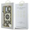 Etui Guess 4G Background Gold            Electroplated Peony Pattern MagSafe do Samsung Galaxy S25 Ultra brązowy