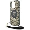 Etui Guess HC IML Leopard Triangle Cord  Strap do iPhone 16 Pro Max MagSafe brązowy