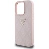 Etui Guess Hot Stamp 4G Pattern Triangle Metal Logo do iPhone 16 Pro różowy