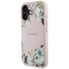 Etui Guess Grained Printed Flower        Pattern MagSafe do iPhone 16 różowy
