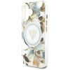 Etui Guess Glitter Flowers Triangle      Buttons MagSafe do iPhone 16 biały