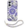 Etui Guess Palm Trees Triangle Pearl     Strap MagSafe do iPhone 16 fioletowy