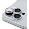 Zestaw 2w1 Guess BP Rhinestone szkło na  ekran i obiektyw aparatu do iPhone 16 Pro Max srebrny