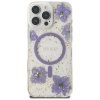 Etui Guess Resin Flowers MagSafe do      iPhone 16 Pro Max fioletowy