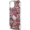 Hello Kitty HKHCP15SHDGPTP iPhone 15 / 14 / 13 6.1 różowy/pink hardcase IML Tags Graffiti
