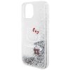 Hello Kitty HKHCP15SLIKHET iPhone 15 / 14 / 13 6.1 srebrny/silver hardcase Liquid Glitter Charms Kitty Head