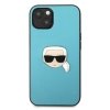 Karl Lagerfeld KLHCP13MPKMB iPhone 13 / 14 / 15 6,1 niebieski/blue hardcase Leather Ikonik Karl`s Head Metal