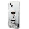 Karl Lagerfeld KLHCP13SKICGLS iPhone 13 mini 5,4 srebrny/silver hardcase Liquid Glitter Karl&Choupette Head