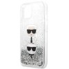 Karl Lagerfeld KLHCP13SKICGLS iPhone 13 mini 5,4 srebrny/silver hardcase Liquid Glitter Karl&Choupette Head