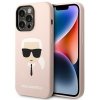Karl Lagerfeld KLHCP14LSLKHLP iPhone 14 Pro 6,1 hardcase różowy/pink Silicone Karl`s Head