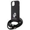 Karl Lagerfeld KLHCP15SSAKCPSK iPhone 15 / 14 / 13 6.1 hardcase czarny/black Crossbody Saffiano Metal Pin Karl & Choupette
