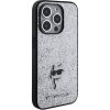 Karl Lagerfeld KLHCP15XGCNPSG iPhone 15 Pro Max 6.7 srebrny/silver hardcase Fixed Glitter Choupette Logo Metal Pin