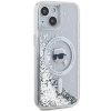 Karl Lagerfeld KLHMP15SLGKISGH iPhone 15 / 14 / 13 6.1 hardcase transparent Liquid Glitter Karl Head Magsafe