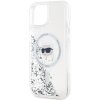 Karl Lagerfeld KLHMP15SLGKISGH iPhone 15 / 14 / 13 6.1 hardcase transparent Liquid Glitter Karl Head Magsafe