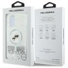 Karl Lagerfeld KLHMP16SLGKCSGH iPhone16 6.1 hardcase transparent Liquid Glitter Karl&Choupette Head Magsafe