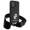 Karl Lagerfeld KLHCP16SSAKCPBK iPhone 16 6.1 czarny/black hardcase Saffiano Karl&Choupette Metal Pin CBDY Strap