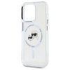 Karl Lagerfeld KLHMP15LHLSKCH iPhone 15  Pro 6.1 biały/white hardcase IML Metal Karl&Choupette Head MagSafe