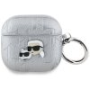Etui Karl Lagerfeld Monogram Karl &      Choupette Head do AirPods 4 srebrny