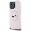 Etui Karl Lagerfeld Silicone Double      Heads And Circle MagSafe do iPhone 16 Pro różowy