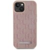 Etui Karl Lagerfeld Leather Monogram     Metal Logo MagSafe do iPhone 15 różowy