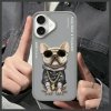 Nimmy etui iPhone 16 6.1 szary/gray     Glasses Cool Dog