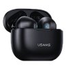 USAMS Słuchawki Bluetooth 5.2 TWS NX10 Series Dual mic bezprzewodowe czarny/black BHUNX01