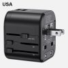 USAMS Adapter siec. 2xUSB T55 12W4w1 US/AU/EU/UK czarny/black CC173TC01 (US-CC173) Univesal Travel Charger