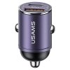 USAMS Ład. sam. 1xUSB+1xUSB-C C38 30WPD Fast Charge z wbudowanym pieścieniem fioletowy/purple CC206CC02 (US-CC206)