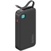 USAMS Powerbank ze zwijanym kablem USB-CRetractable 10000 mAh PD 20W Fast Charge XY Series czarny/black 10KCD22401(US-CD224)