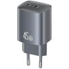 Ładowarka sieciowa USAMS CC305 T66 45W   GaN 2xUSB-C tarnish