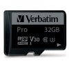 Verbatim Karta microSD 32GB + adapterPro U3 czarny/black 47041