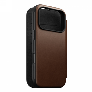 NOMAD Modern Leather Folio - skórzane etui do iPhone 17 Pro kompatybilne z MagSafe (brown)