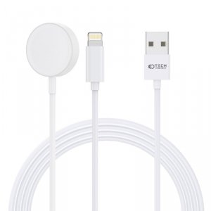 TECH-PROTECT ULTRABOOST 2IN1 MAGNETIC CHARGING CABLE & LIGHTNING 150CM APPLE WATCH WHITE