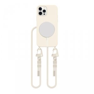 ETUI TECH-PROTECT  MAGNECKLACE MAGSAFE IPHONE 12 / 12 PRO COSMIC LATTE