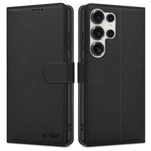 OTWIERANE KSIĄŻKOWE ETUI FUTERAŁ TECH-PROTECT  WALLET SAMSUNG GALAXY S25 ULTRA BLACK