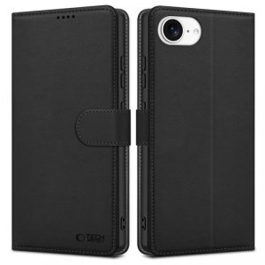 OTWIERANE KSIĄŻKOWE ETUI FUTERAŁ TECH-PROTECT  WALLET IPHONE SE 4 2025 MATTE BLACK