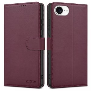 OTWIERANE KSIĄŻKOWE ETUI FUTERAŁ TECH-PROTECT  WALLET IPHONE SE 4 2025 MULBERRY