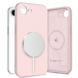 ETUI PLECKI CASE TECH-PROTECT  LIQUID SILICONE MAGSAFE IPHONE 16E PINK PEARL