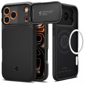 Spigen Optik Armor Mag do iPhone 17 Pro Max – Etui z Osłoną Aparatu i MagSafe, Black