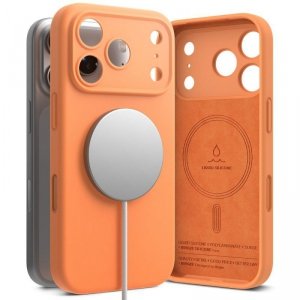 Etui Ringke Silicone Magnetic do iPhone 17 Pro – Tangerine (MagSafe) Pomarańczowe