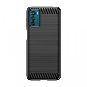 Carbon Case etui Motorola Moto G42 elastyczny silikonowy karbonowy pokrowiec czarne