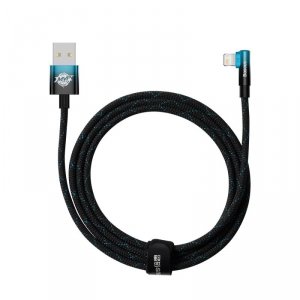 Baseus MVP 2 Elbow kątowy kabel przewód z bocznym wtykiem USB / Lightning 2m 2.4A niebieski (CAVP000121)